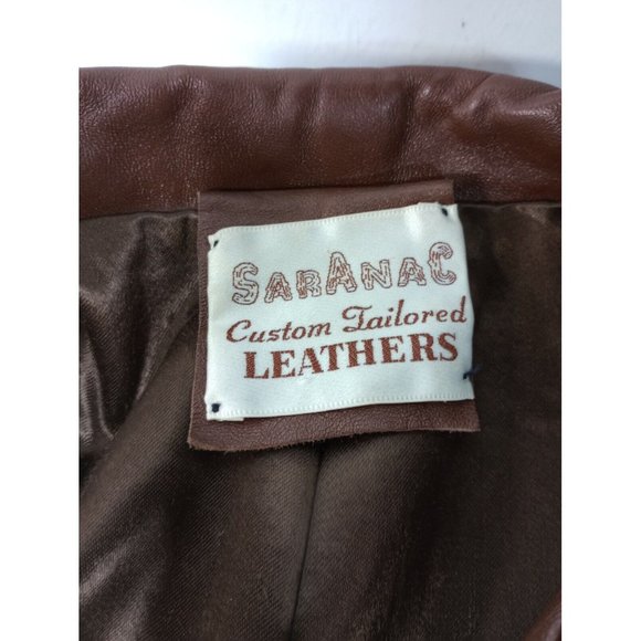 Vintage Saranac Custom Tailored Leather Jacket- Men's Size Large-XL - Picture 3 of 6
